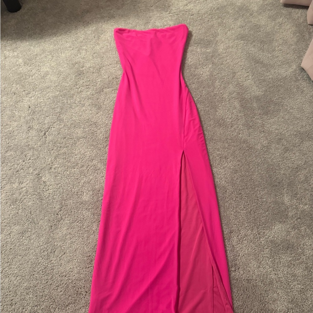 Princess Polly Panama Strapless Maxi Dress Hot Pink
